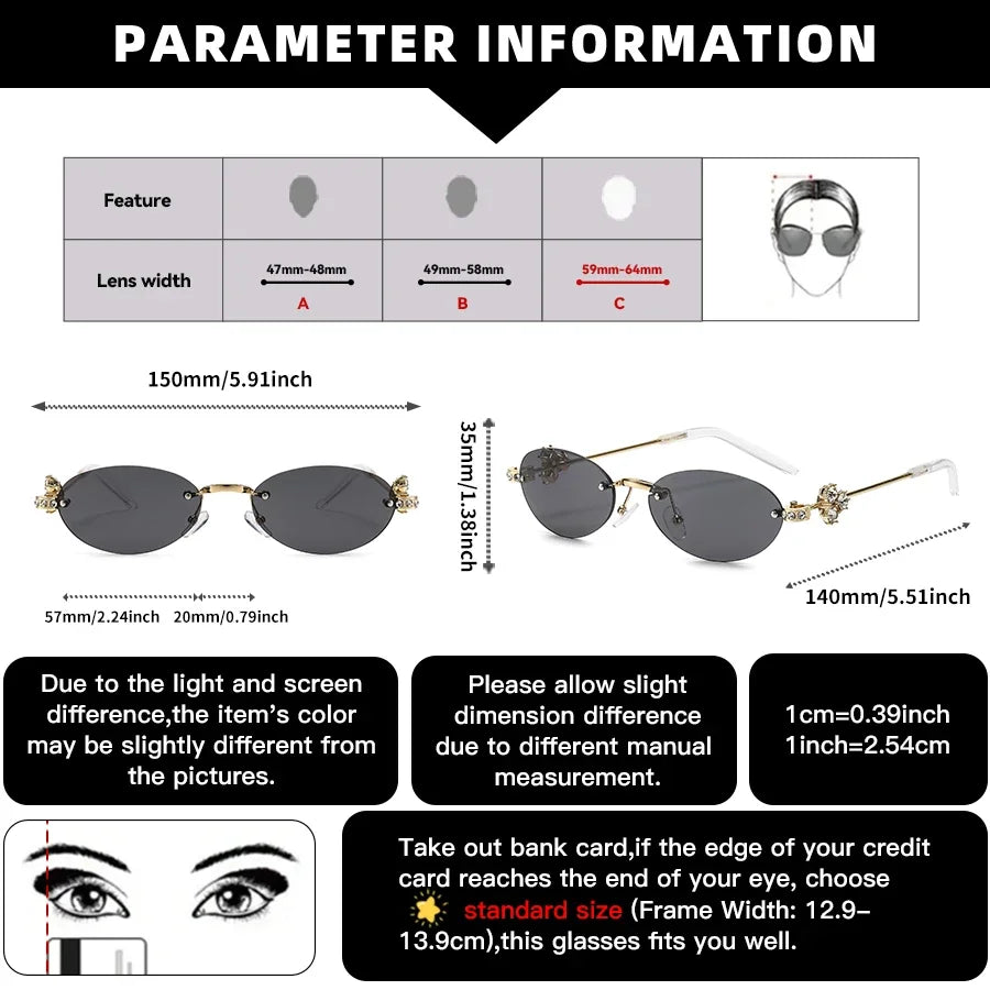 Delulu Vision – Crystal Rimless Glasses